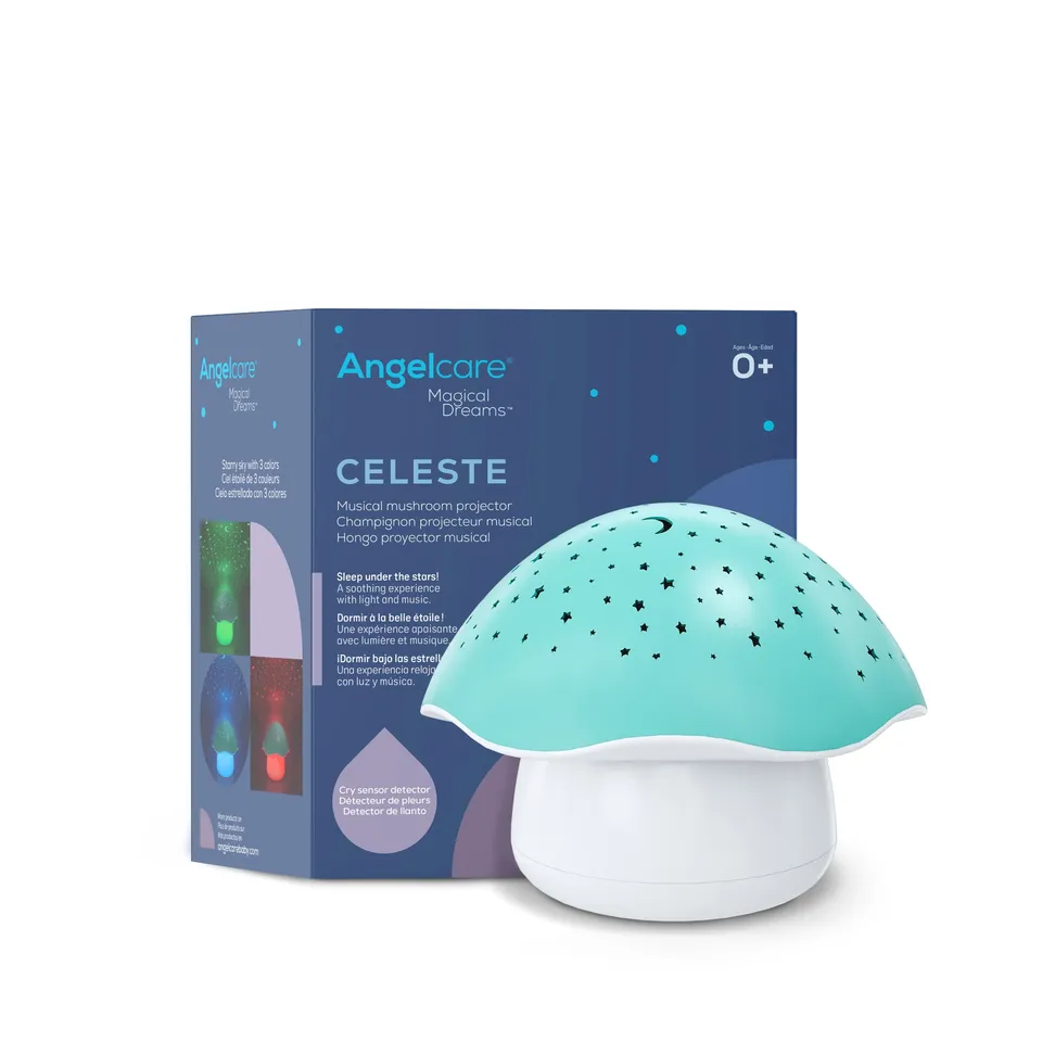 angelcare-celeste-musical-mushroom-projektor-mit-sound image 1