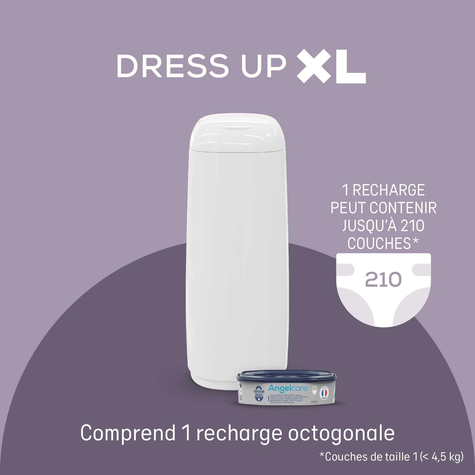 angelcare-dress-up-xl-windeleimer-mit-achteckiger-nachf-llkassette image 2